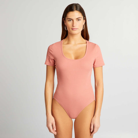 Body en maille côtelée unie