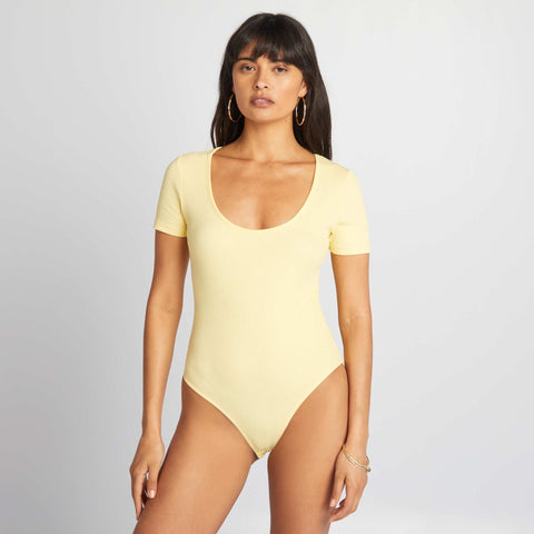 Body en maille côtelée unie