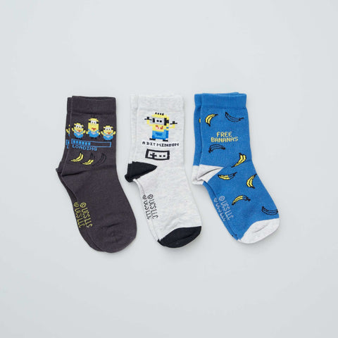 3 paires de chaussettes 'minions'