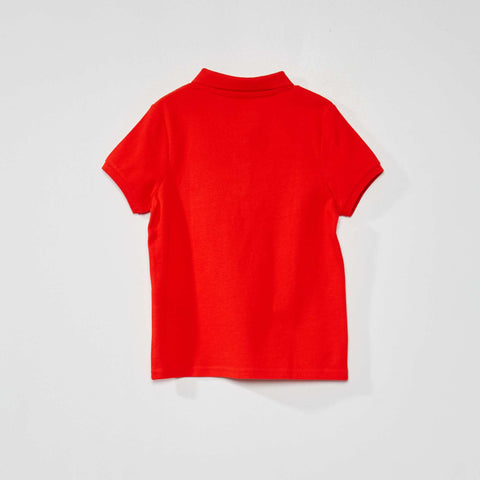 Polo en piqué de coton uni