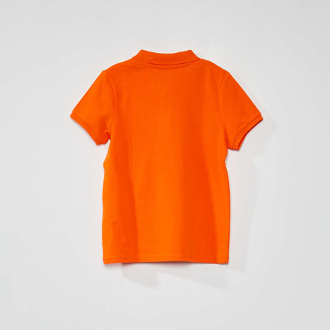 Polo en piqué de coton uni