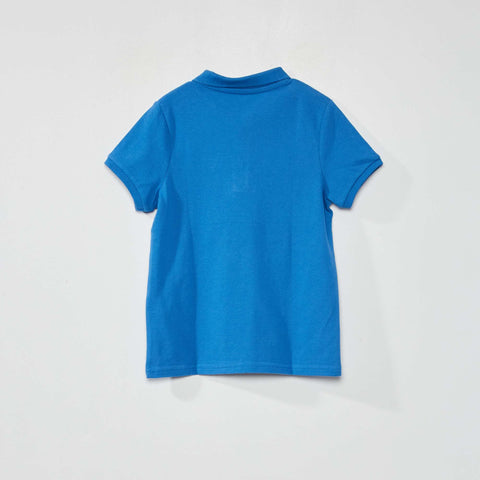 Polo en piqué de coton uni