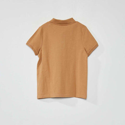 Polo en piqué de coton uni