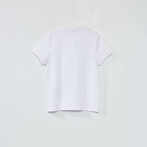 Polo en piqué de coton uni