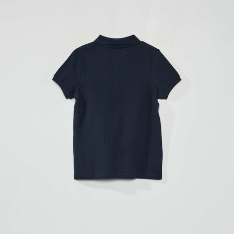 Polo en piqué de coton uni