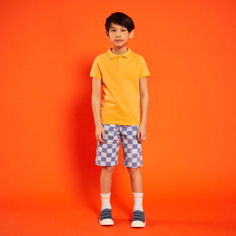 Polo en piqué de coton uni