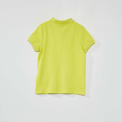 Polo en piqué de coton uni
