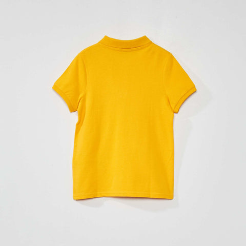 Polo en piqué de coton uni