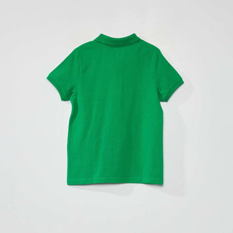 Polo en piqué de coton uni