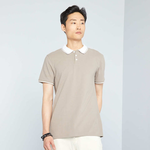 Polo en piqué de coton