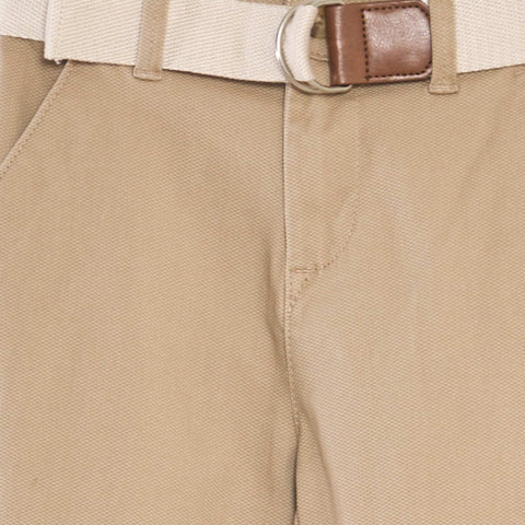 Pantalon chino en twill + ceinture