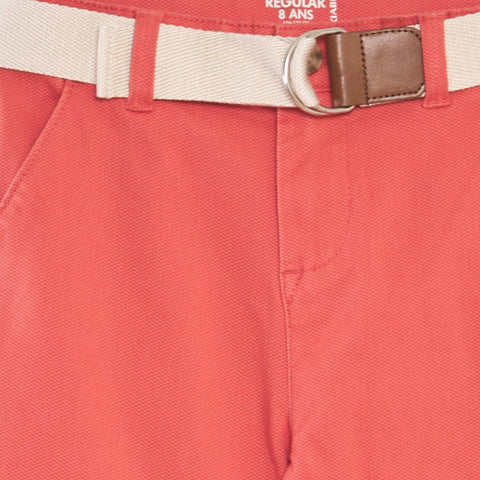 Pantalon chino en twill + ceinture
