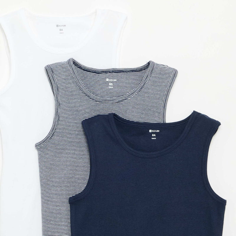 Lot de 3 débardeurs – Bleu – Kiabi Maroc