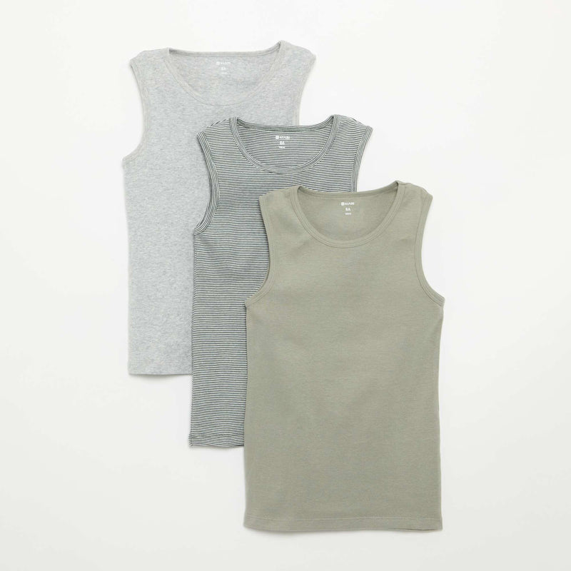 Lot de 3 débardeurs – Kaki – Kiabi Maroc