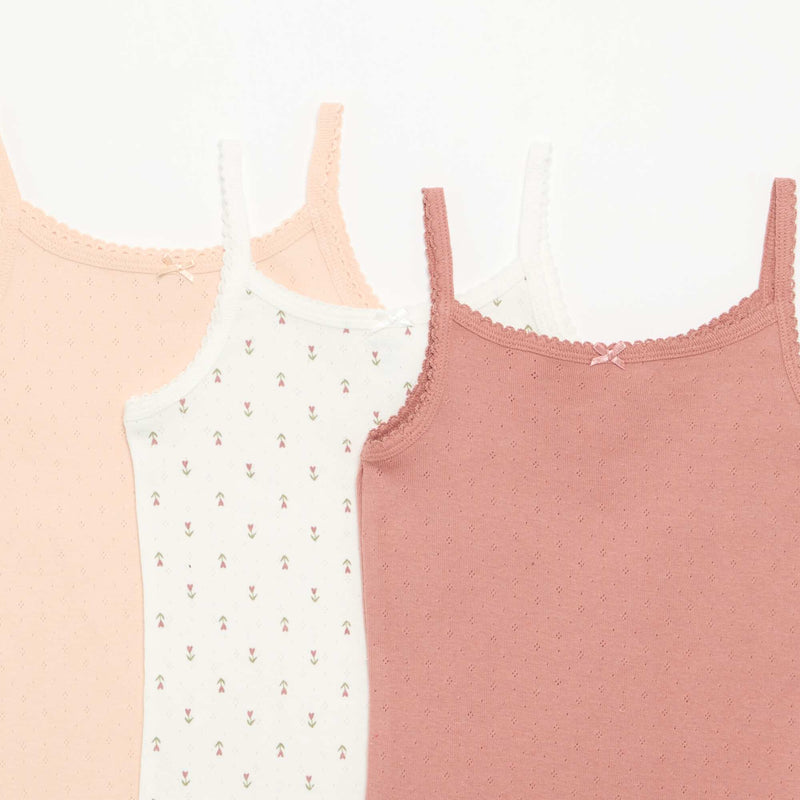 Lot de 3 débardeurs en maille pointelle – Beige – Kiabi Maroc
