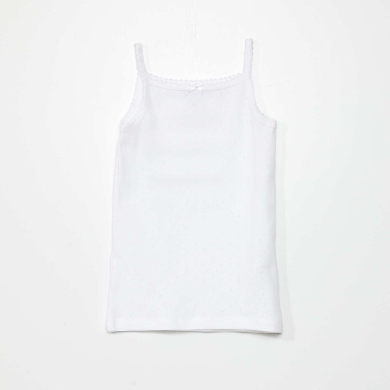 Lot de 3 débardeurs en maille pointelle