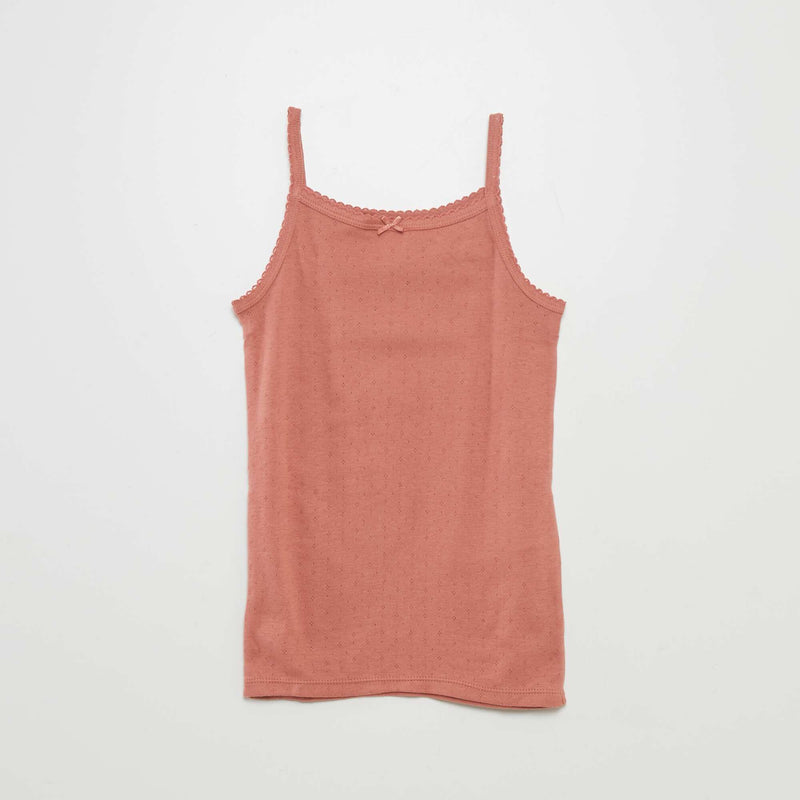 Lot de 3 débardeurs en maille pointelle