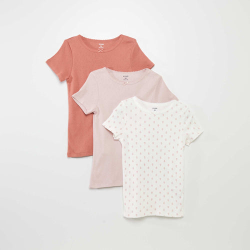 Lot de 3 t-shirts en maille pointelle