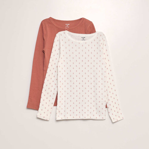 T-shirts en maille pointelle - Lot de 2