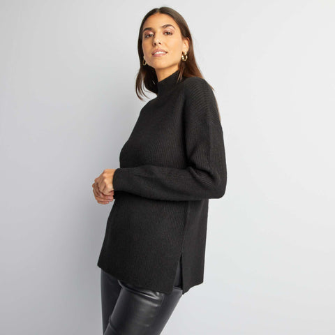 Pull en maille col montant