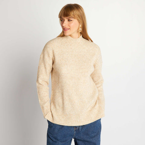 Pull en maille col montant