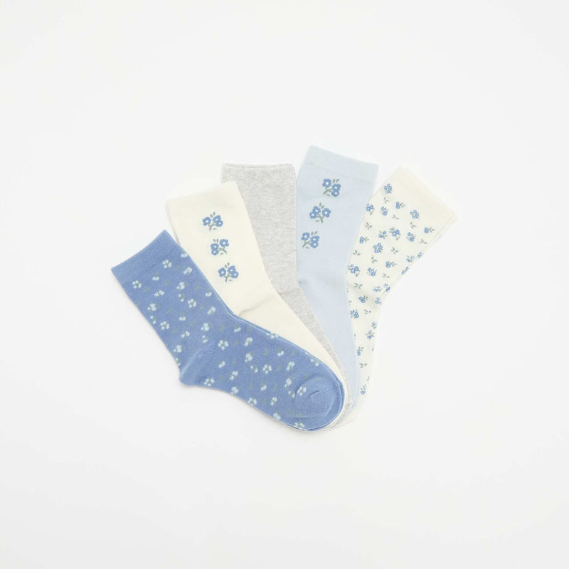 Lot de 5 paires de chaussettes – Bleu – Kiabi Maroc