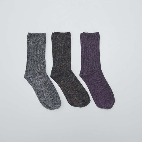 Lot de 3 paires de chaussettes pailletées