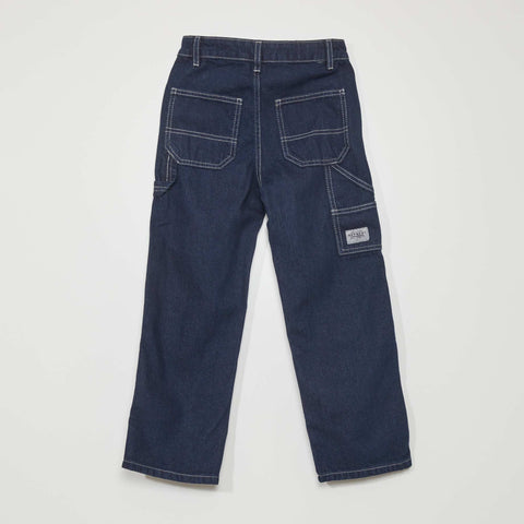 Pantalon denim découpes genoux