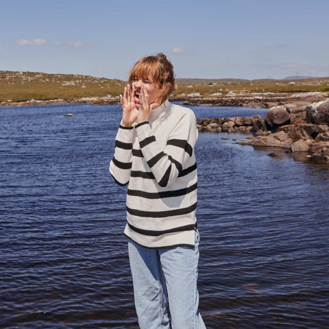 Pull marinière en maille