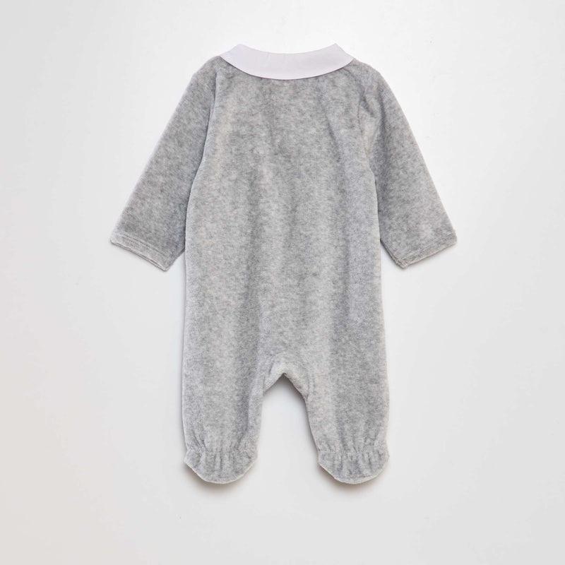 Pyjama en velours col claudine