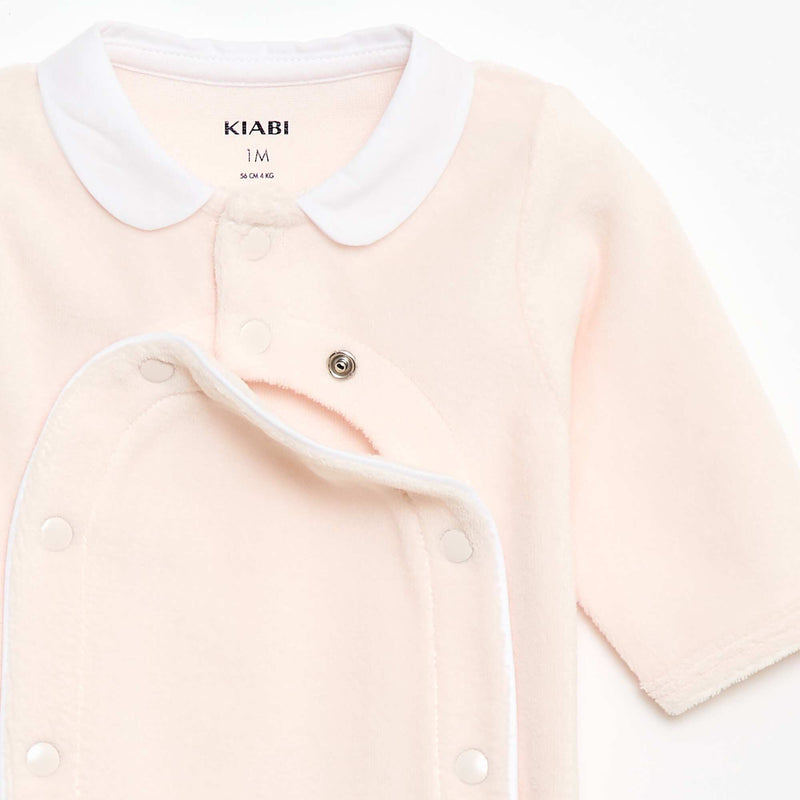 Pyjama en velours col claudine