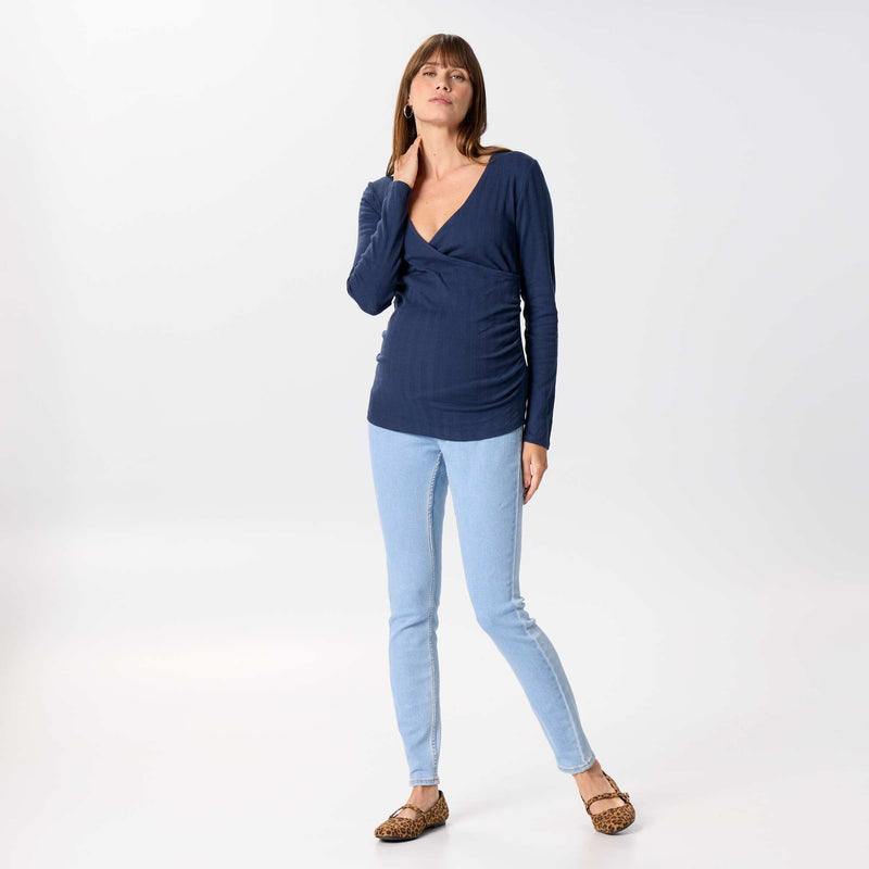 Jegging grossesse avec bandeau – Bleu – Kiabi Maroc