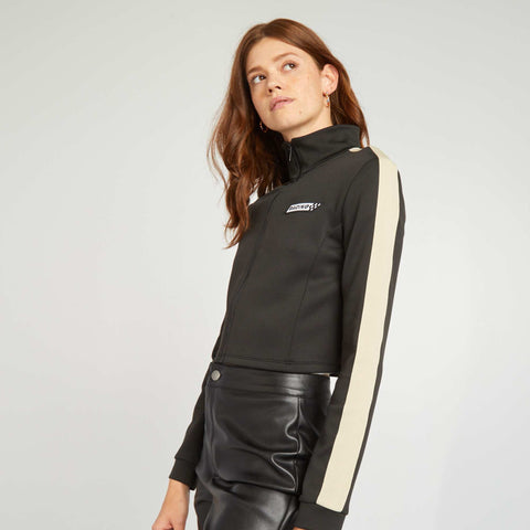 Sweat zippé en maille ultra-stretch style 'racing'