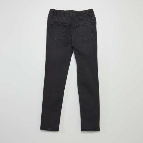 Jean à taille élastiquée avec cordons