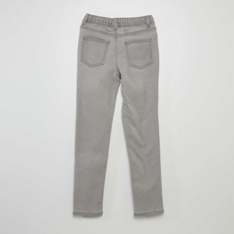 Jean à taille élastiquée avec cordons
