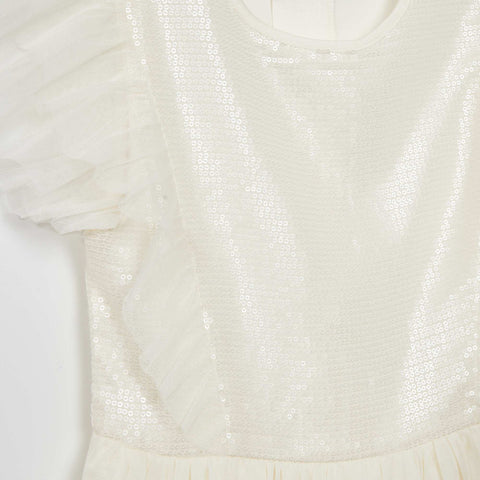 Robe de cérémonie mi-longue à sequins