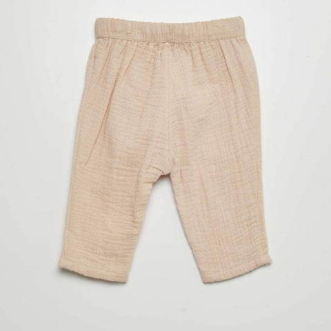 Pantalon sarouel en gaze de coton