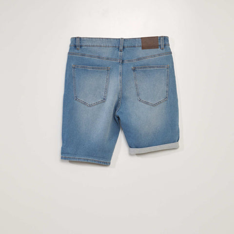 Bermuda slim en jean à 5 poches