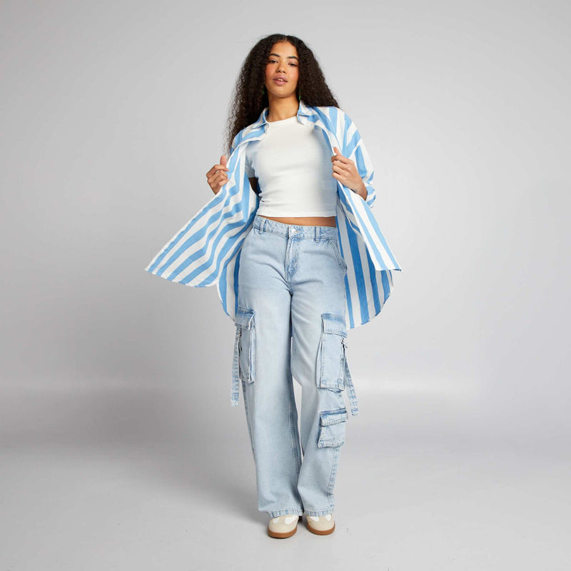 T-shirt cropped manches courtes