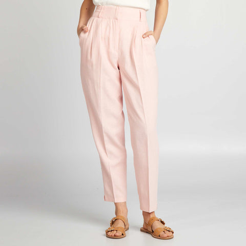 Pantalon cigarette en lin
