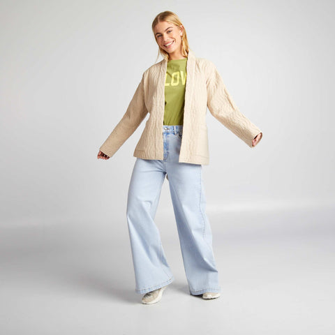 Veste kimono matelassée avec ceinture