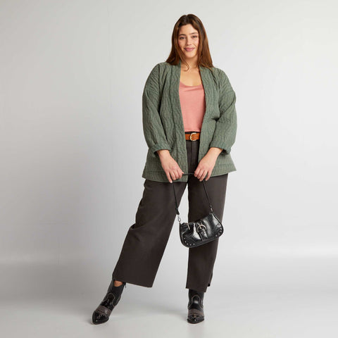 Veste kimono matelassée avec ceinture
