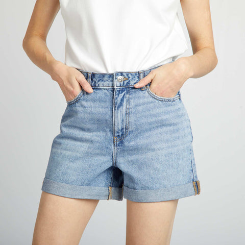 Short en denim taille haute