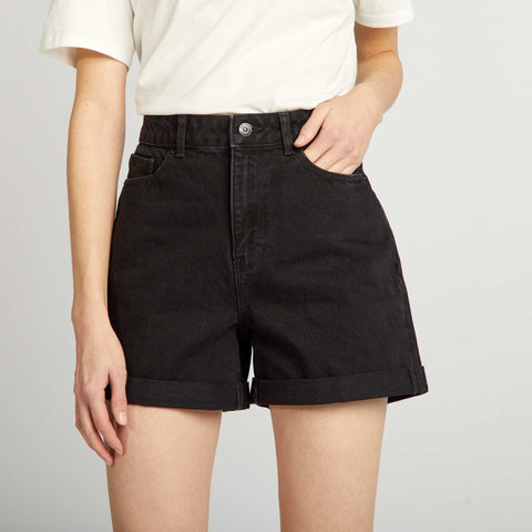 Short en denim taille haute