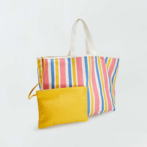 Sac cabas de plage + pochette