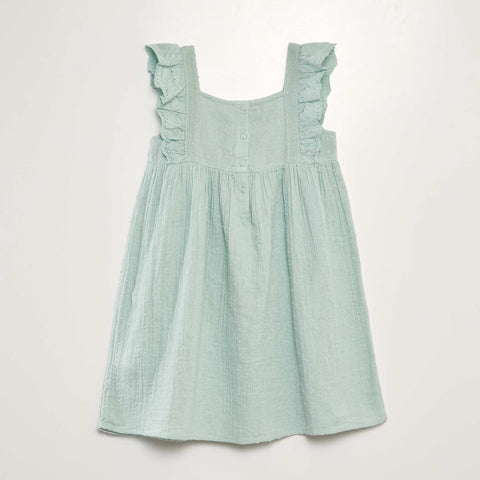 Robe en double gaze de coton + broderie