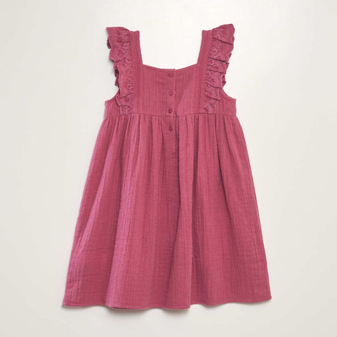 Robe en double gaze de coton + broderie