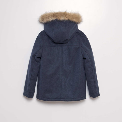 Manteau à capuche façon lainage