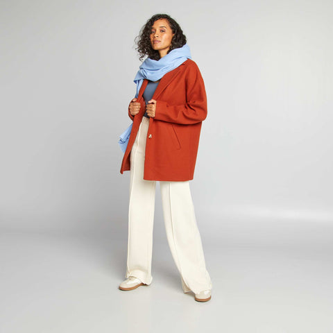 Manteau mi-long effet laine