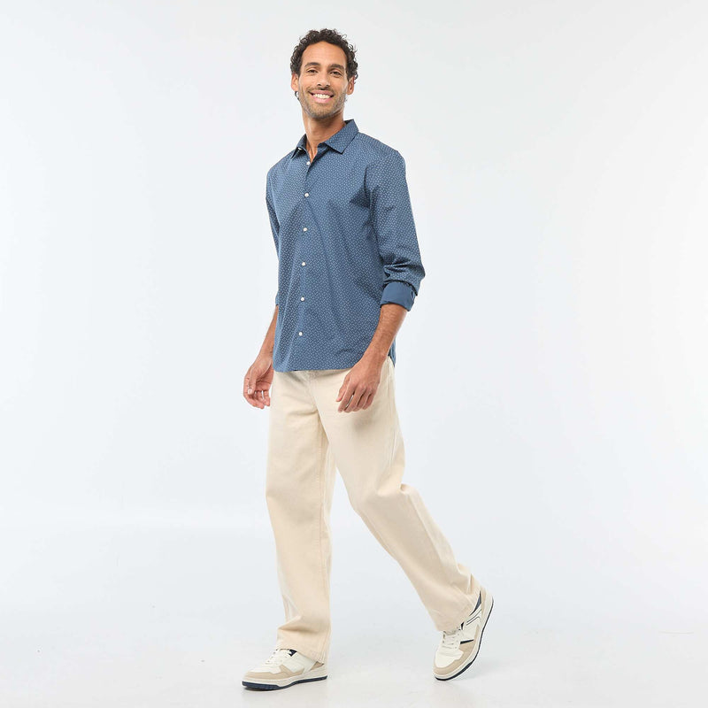 Chemise droite/regular à pois